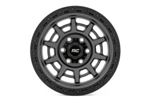 Chevrolet K5 Blazer Wheel - Rough Country - Simulated Beadlock | 17x9 | 6x5.5 | -12mm - Gunmetal Gray/Black - '75-'86